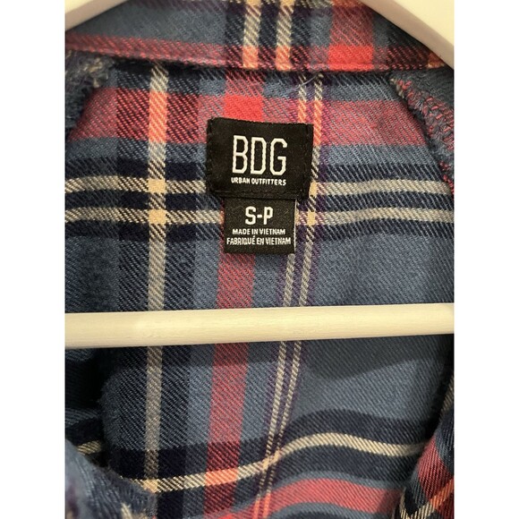 Urban Outfitters BDG Brendan Drapey Flannel Plaid Button Shirt Sz SP - Picture 3 of 8